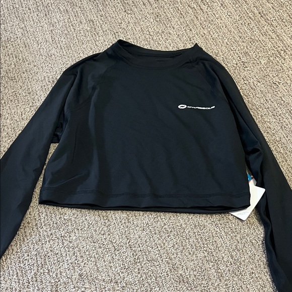 Tops - Black Cropped Rash Guard